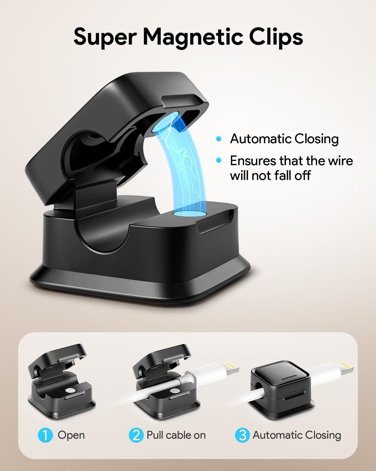 Magnetic Cable Clips (6-Pack) – Tidy Up Instantly